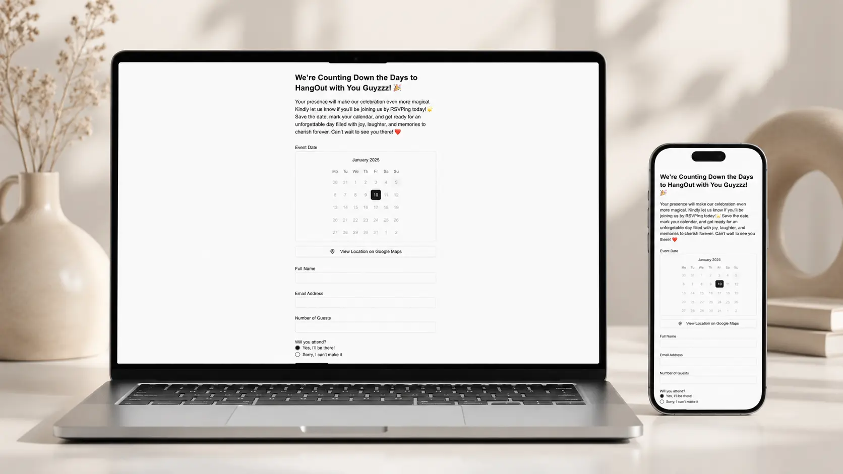 Event RSVP — Simple Guest Registration
