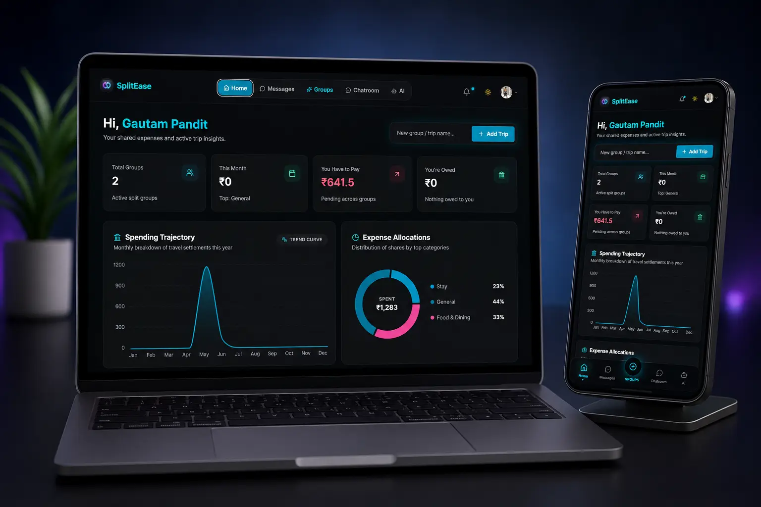 SplitEase — AI-Powered Expense Splitting Platform